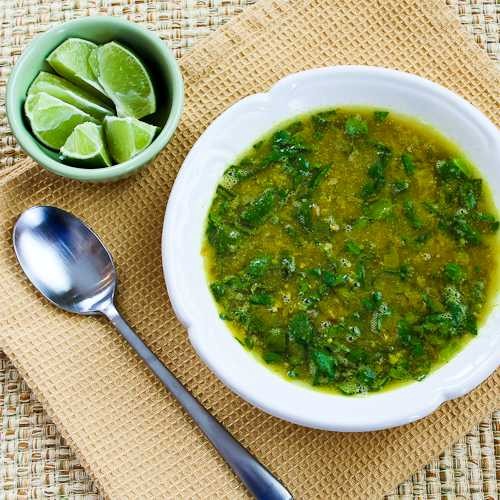 Indian-spiced slow cooker red lentil soup with spinach and coconut milk