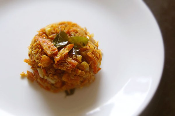 Indian-style stir-fried spiced carrots