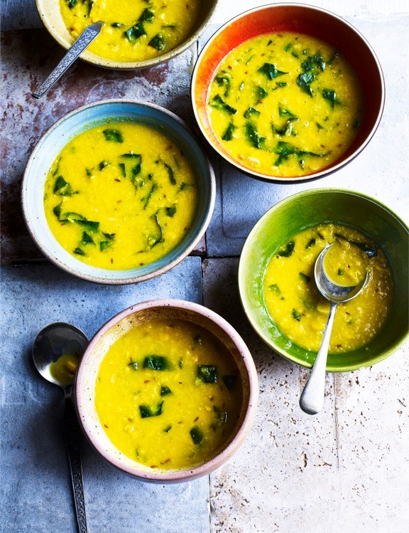 Indian sweetcorn and spinach shorba
