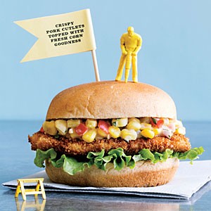 Indiana pork tenderloin sandwiches with creamy corn relish