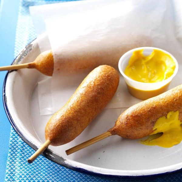 Indiana-style corn dogs