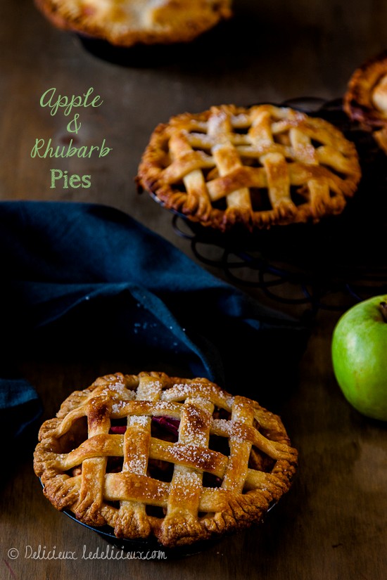 Individual apple & rhubarb pies