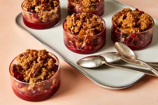 Individual apple cranberry crisps