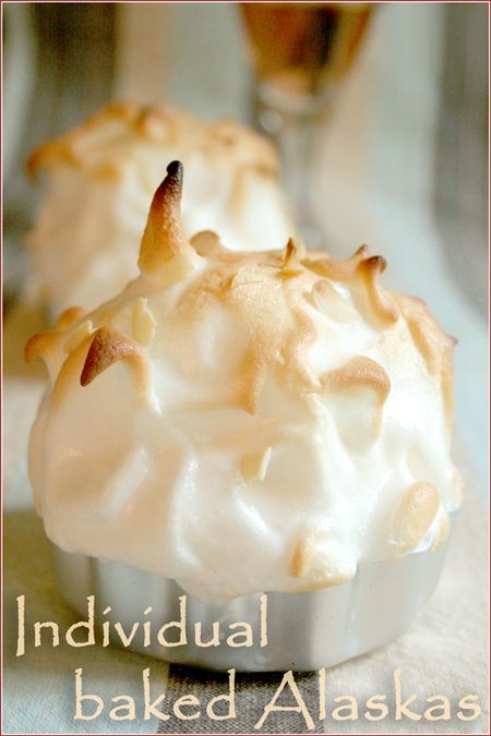 Individual baked Alaskas with Cointreau and marmalade