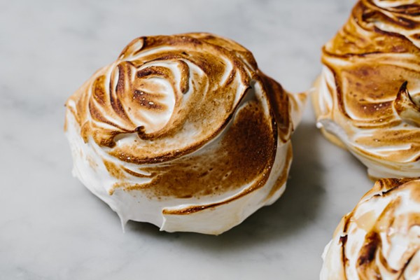 Individual baked Alaskas with honeycomb ice cream & brown sugar pound cake