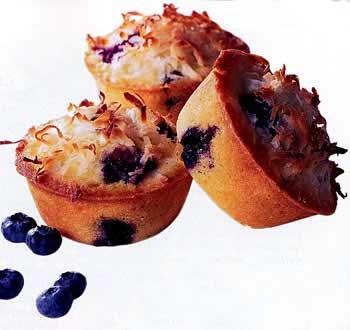 Individual blueberry-coconut pound cakes
