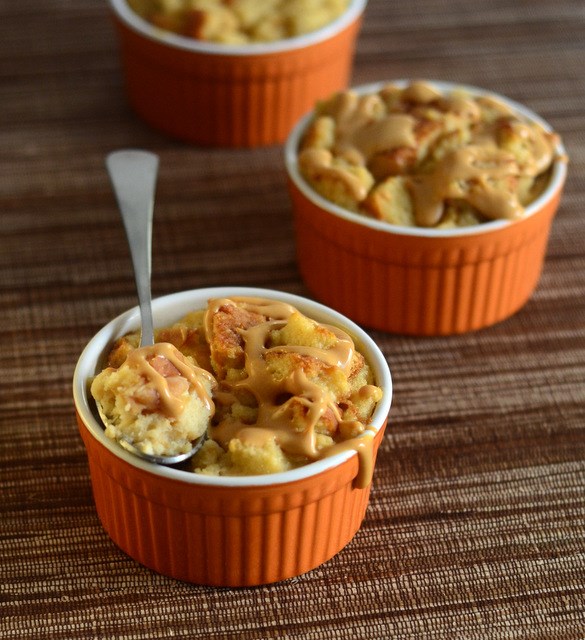 Individual buttermilk bread puddings