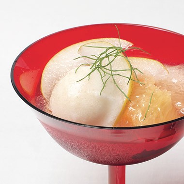 Individual Carolina peach tarte Tatins with lemon ice cream