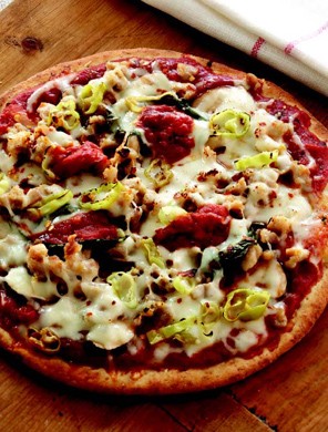 Individual crispy "loaded" pizza