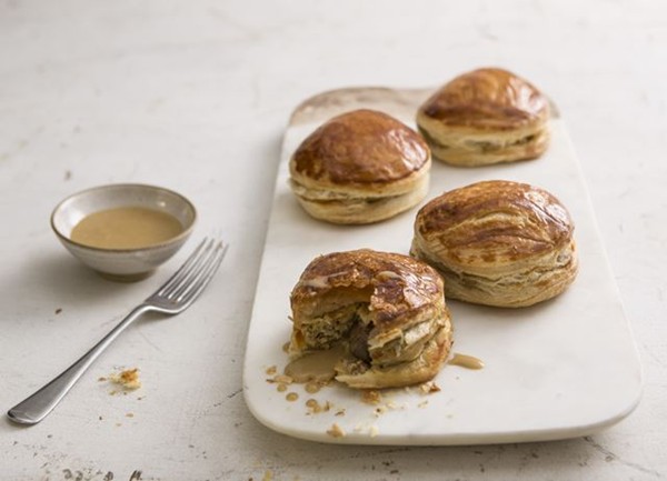 Individual mushroom and chicken mousse bombes