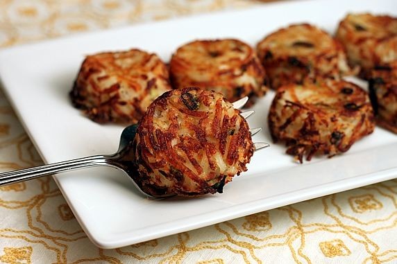 Individual Parmesan hash brown cups