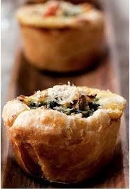 Individual spinach quiche