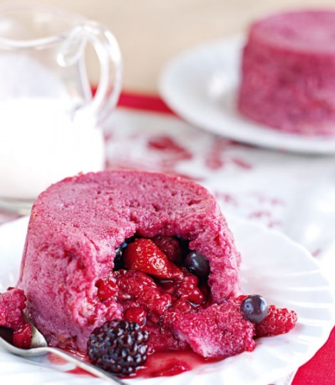 Individual summer puddings