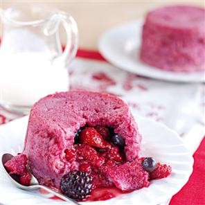 Individual summer puddings