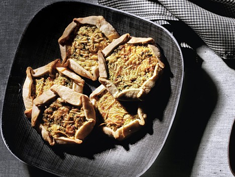Individual zucchini, lemon, and ricotta galettes