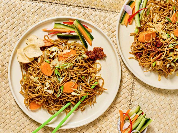 Indonesian fried noodles (Mie goreng)