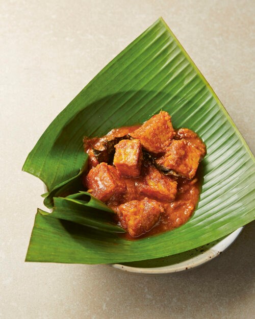 Indonesian tempeh rendang