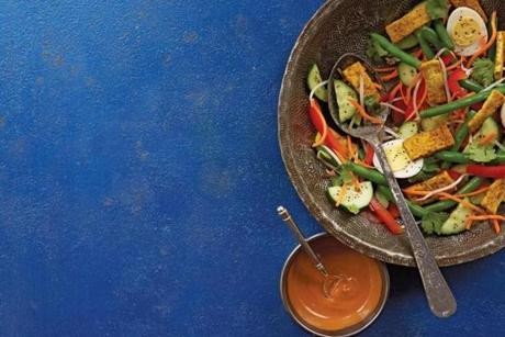 Indonesian vegetable salad with peanut dressing (Shortcut gado gado)