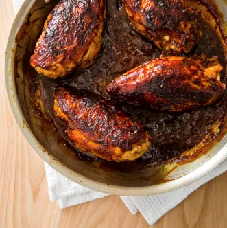 Indoor barbecued chicken
