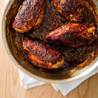 Indoor barbecued chicken