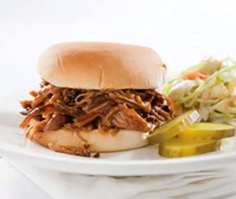 Indoor pulled pork with Lexington vinegar barbecue sauce