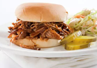Indoor pulled pork with South Carolina mustard barbecue sauce
