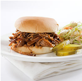 Indoor pulled pork with sweet and tangy barbecue sauce