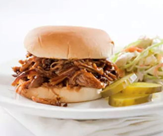 Indoor pulled pork with sweet and tangy barbecue sauce