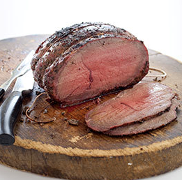 Inexpensive grill-roasted beef with garlic and rosemary