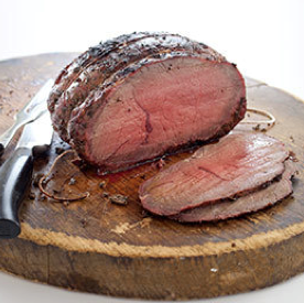 Inexpensive grill-roasted beef with garlic and rosemary