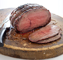 Inexpensive grill-roasted beef with garlic and rosemary