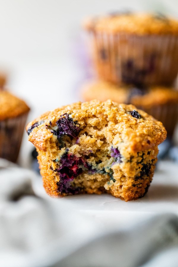 Insanely good blueberry oatmeal muffins
