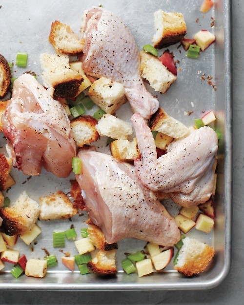 Inside-out chicken and stuffing
