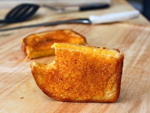 Inside-out grilled cheese sandwich