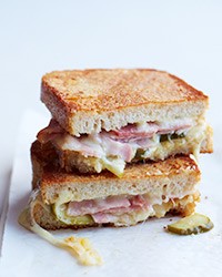Inside-out grilled ham-and-cheese sandwiches