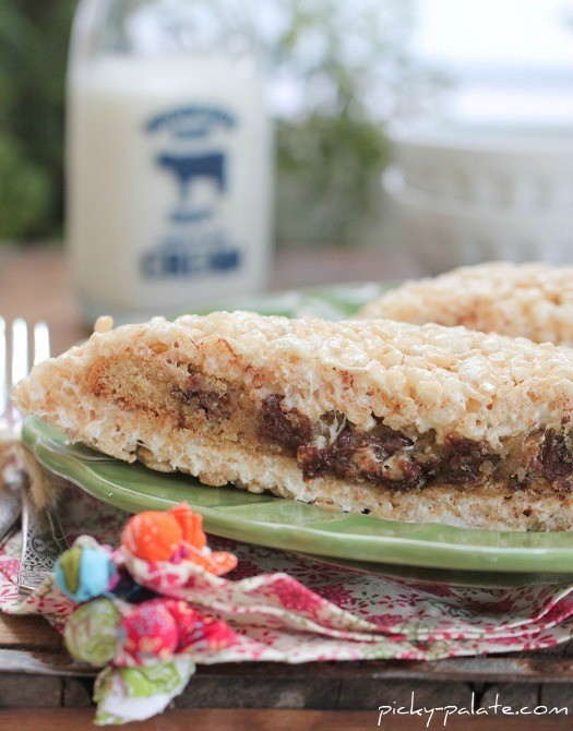 Inside out rice krispie chocolate chip cookies
