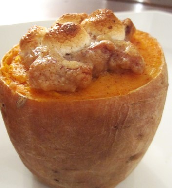 Inside-out sweet potato casserole