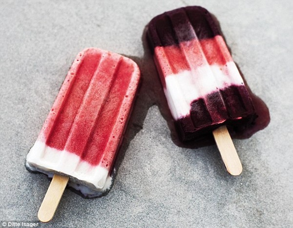 Instant berry and coconut sherbet