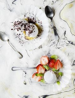 Instant coconut maple ice cream with dark chocolate