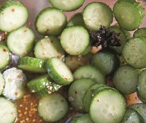 Instant pickled cucumbers