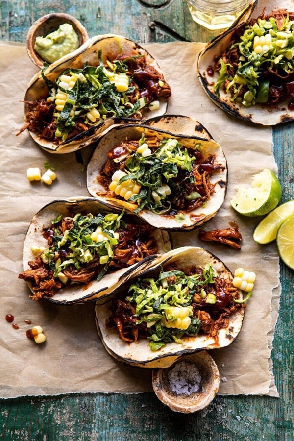 Instant Pot BBQ beer pulled chicken tacos