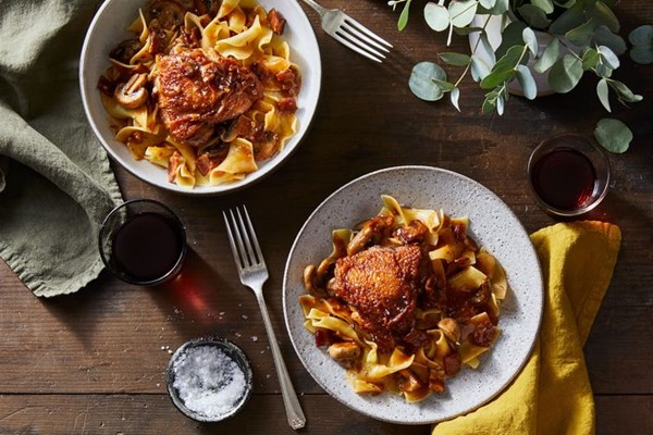 Instant Pot chicken in red wine sauce