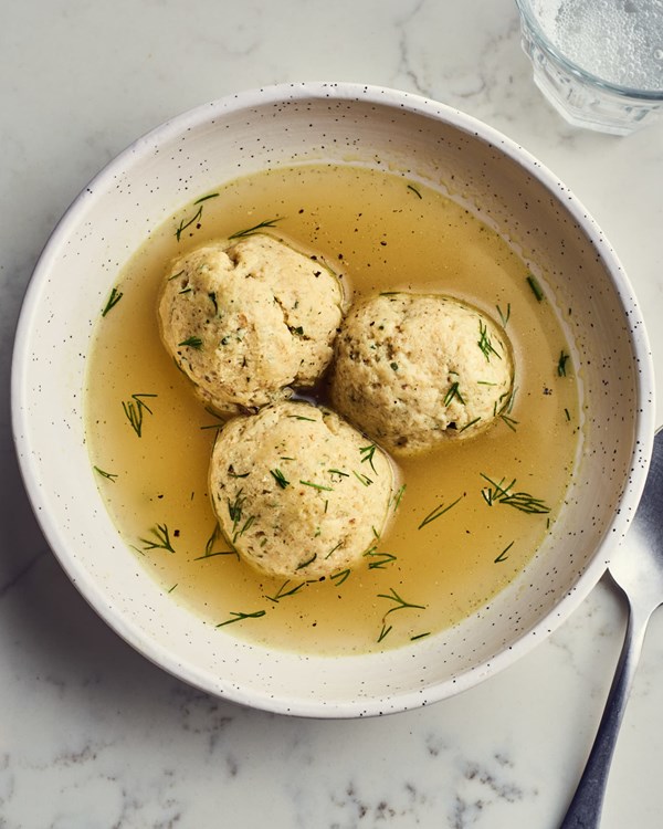 Instant Pot chicken soup with herbed matzo balls
