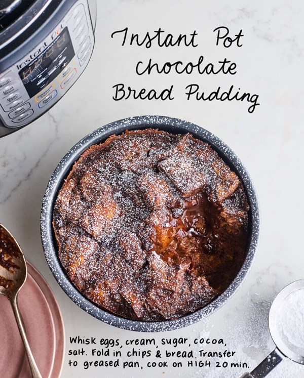 instant pot chocolate bread pudding