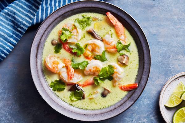 Instant Pot coconut shrimp soup (Tom kha) 
