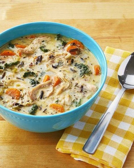 Instant Pot creamy chicken and wild rice soup