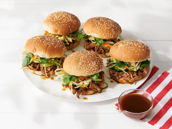 Instant Pot hoisin-cola pulled pork sandwiches 