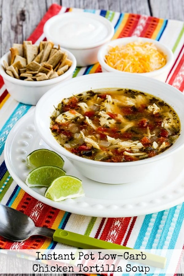 Instant Pot low-carb chicken tortilla soup
