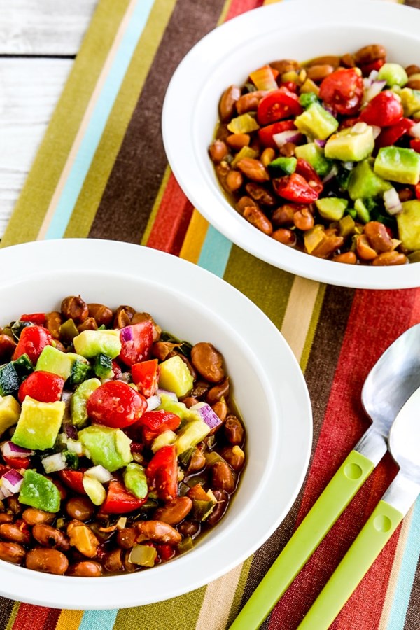 Instant Pot Mexican beans with avocado-poblano salsa 