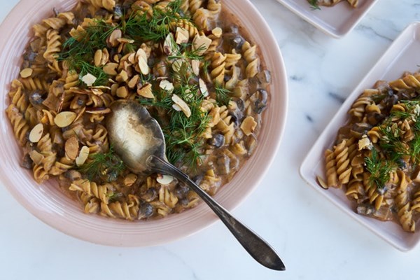Instant Pot mushroom Stroganoff with vodka
